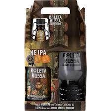 Kit (MONTADO) Roleta Russa New England 500ml + Copo c/ Pulseira Preta