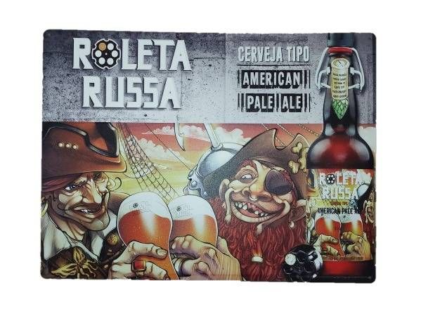 Placa Metal Roleta Russa Piratas