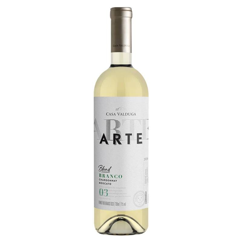Vinho Casa Valduga Arte Branco Blend 3 Chardonnay e Moscato 750ml