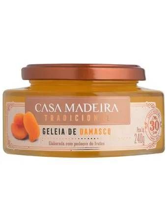Geleia Casa Madeira Tradicional Damasco c/ Pedaços 240g