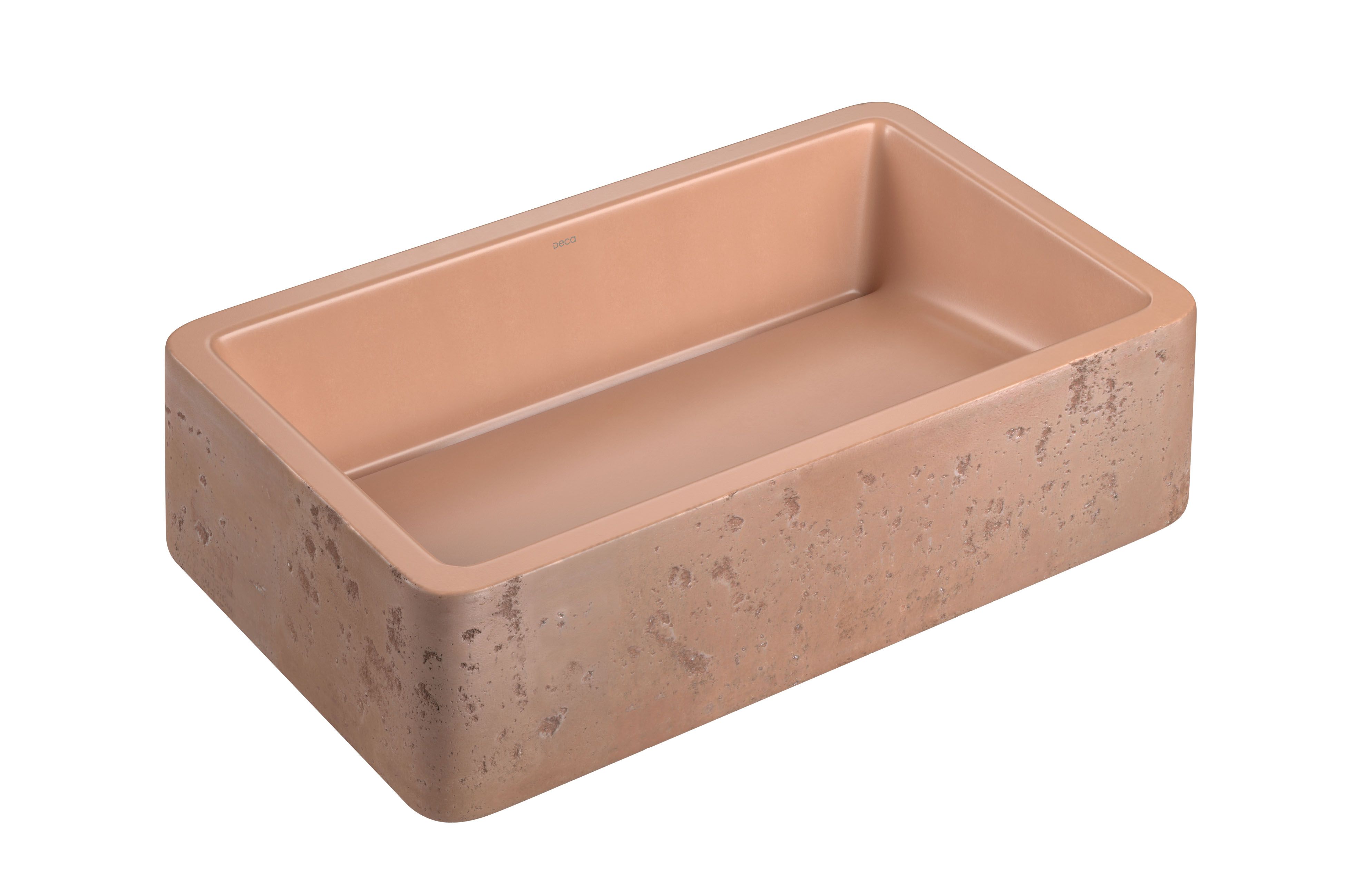 CUBA DE APOIO RETANGULAR ETRUSCO CIMENTICIA 50CM - TERRACOTA