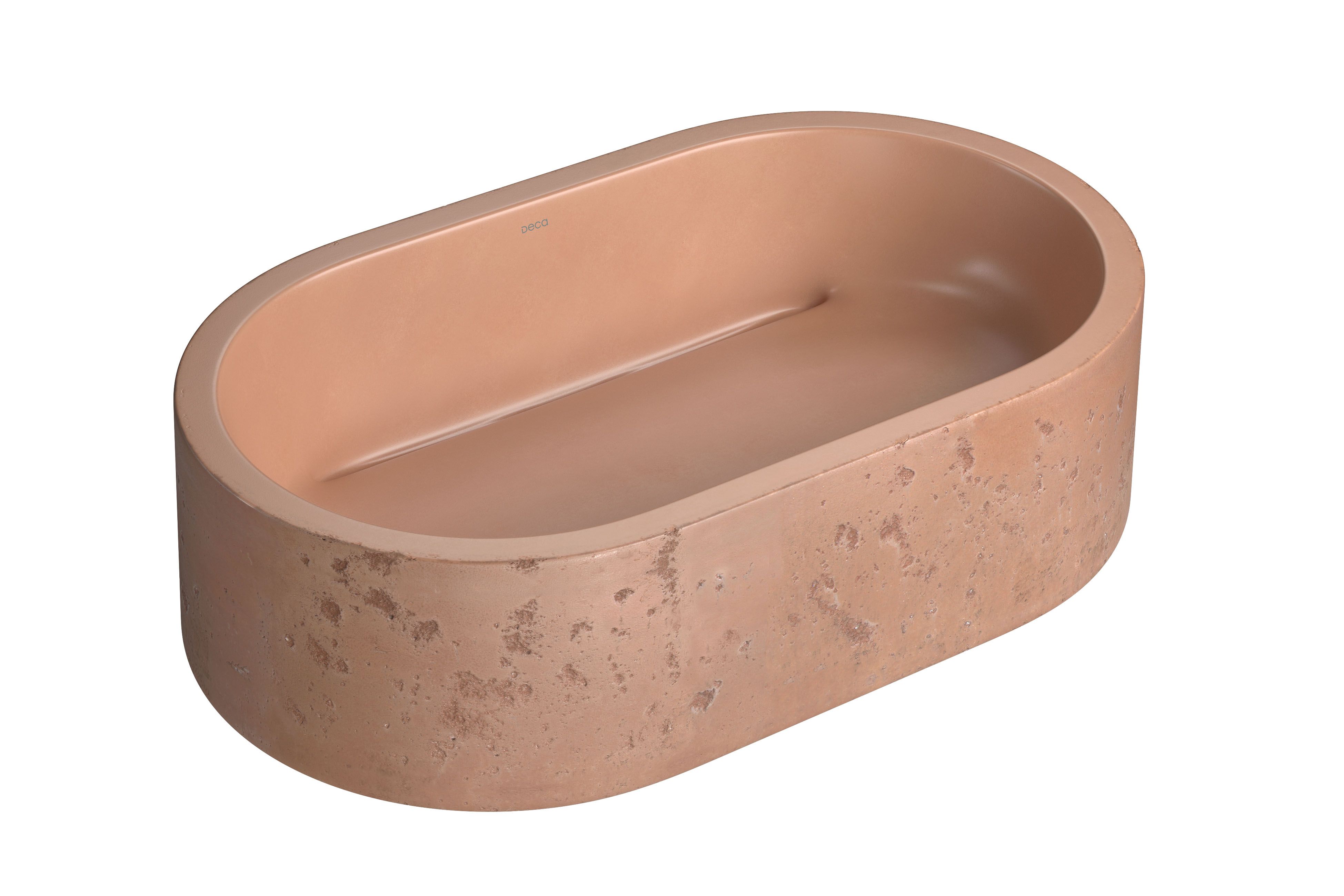 CUBA DE APOIO OBLONGA ETRUSCO CIMENTICIA 50CM - TERRACOTA