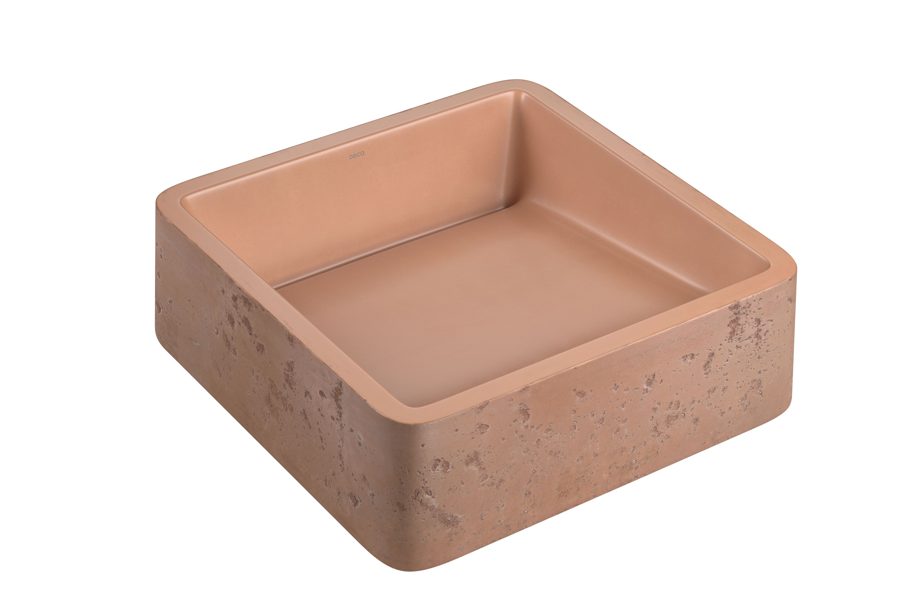 CUBA DE APOIO QUADRADA ETRUSCO CIMENTICIA 40CM - TERRACOTA