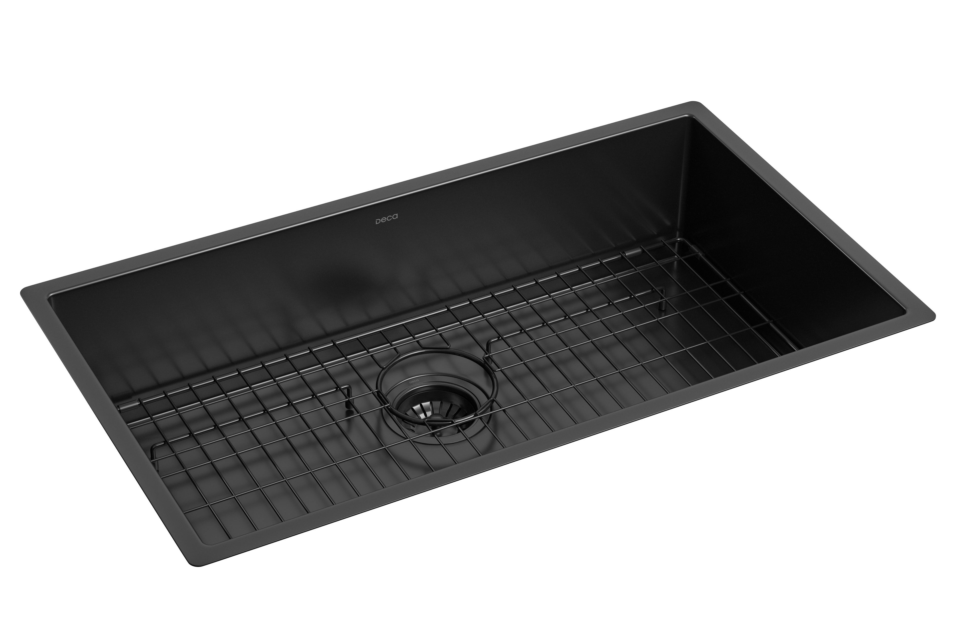CUBA DE COZINHA RETANGULAR 75X40CM SUPREMA - BLACK MATTE