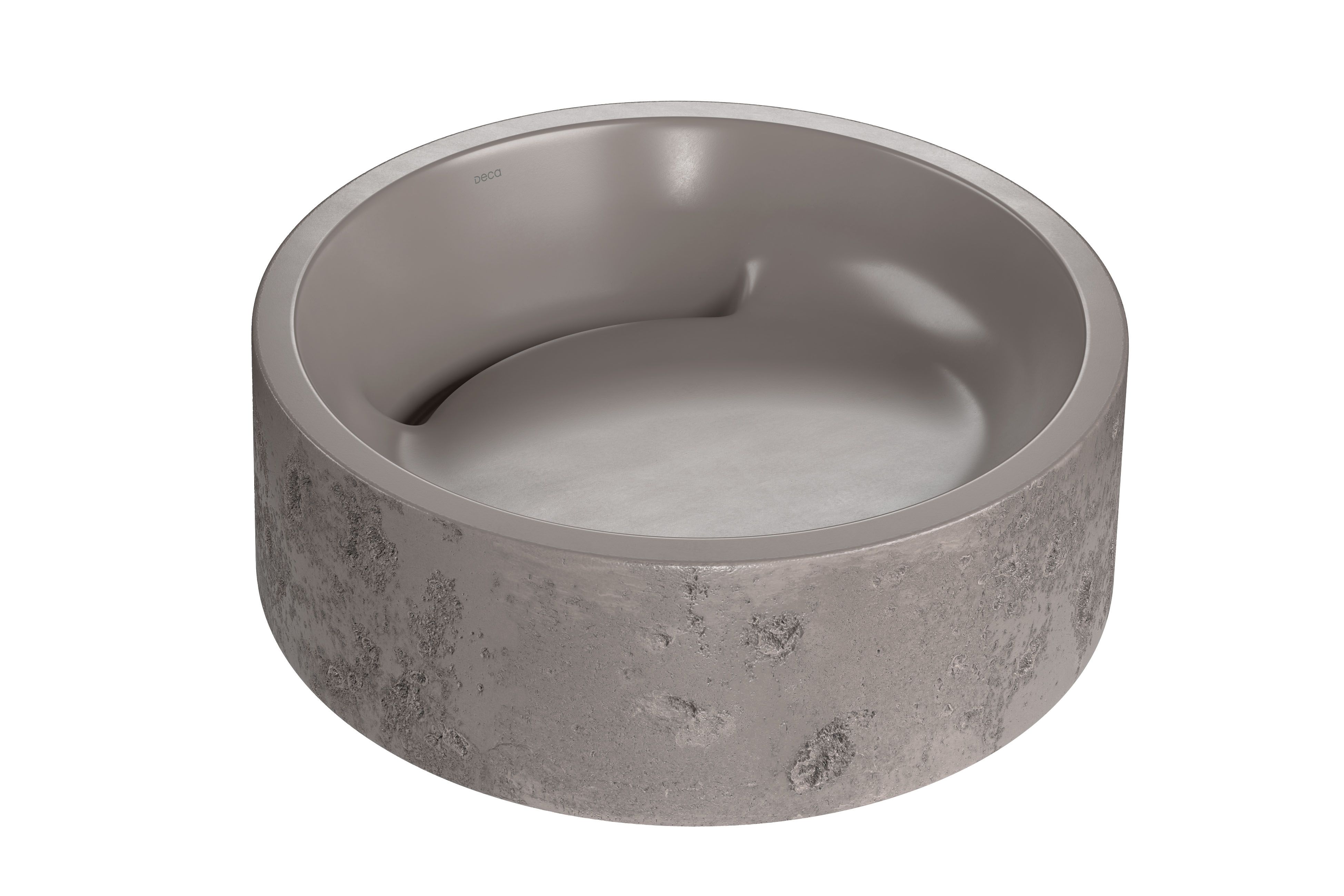 CUBA DE APOIO REDONDA ETRUSCO CIMENTICIA 40CM - MOCHA