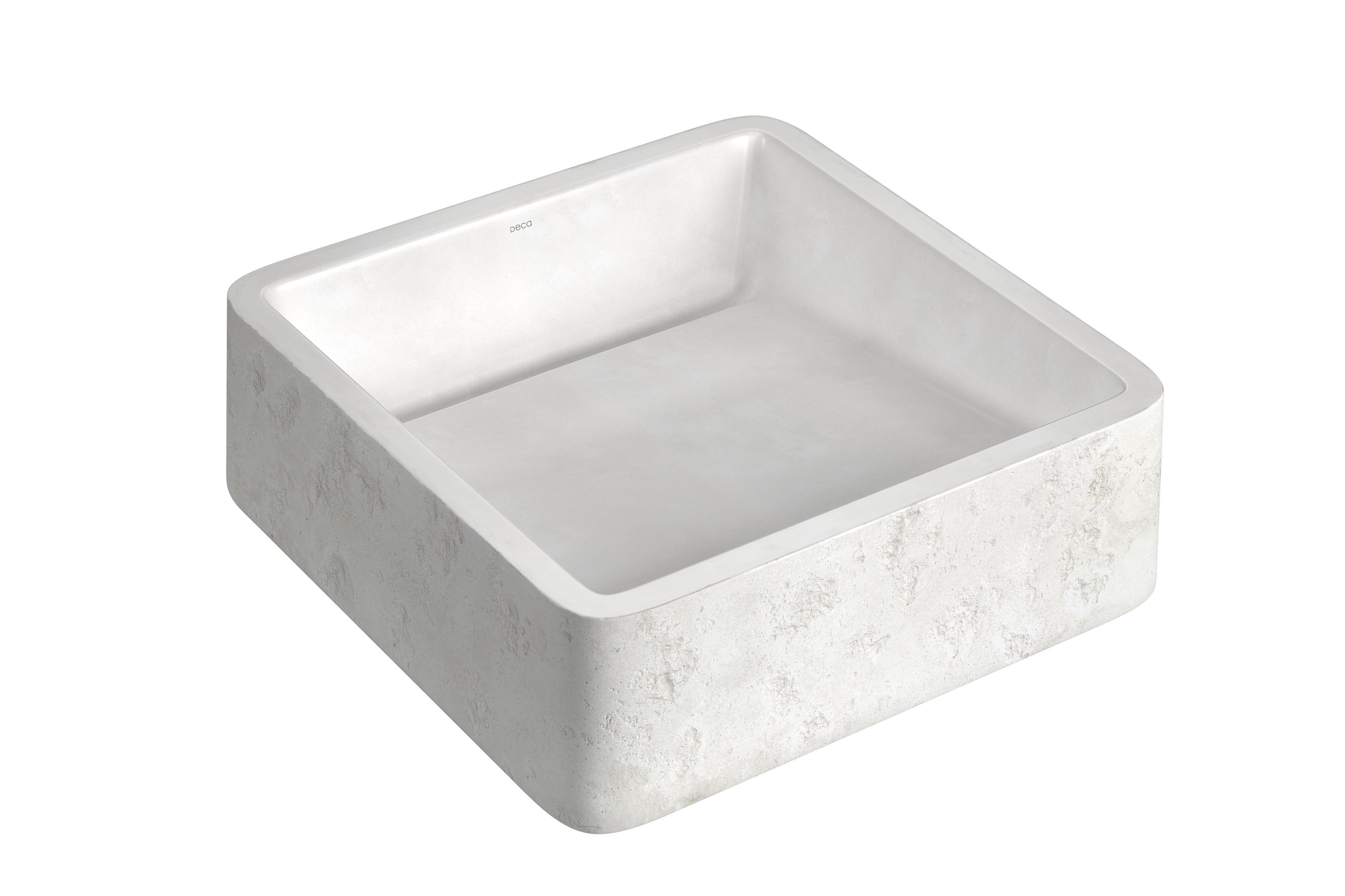 CUBA DE APOIO QUADRADA ETRUSCO CIMENTICIA 40CM - BARBANTE