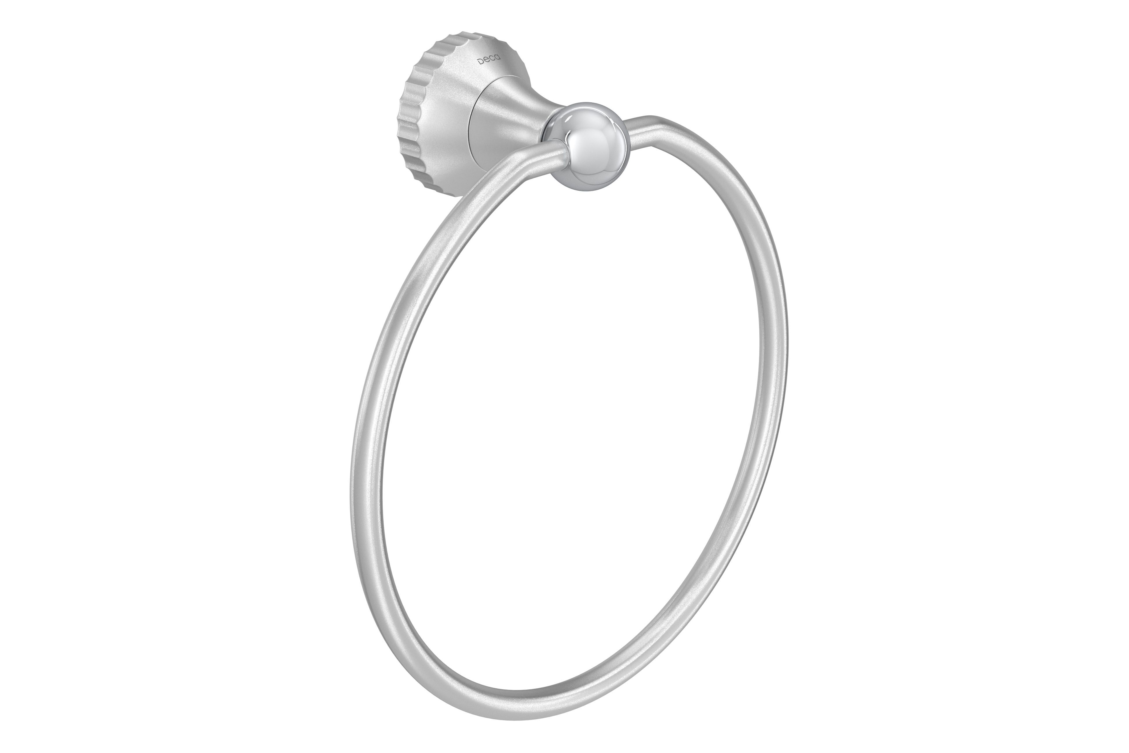 PORTA TOALHA ARGOLADO PÉROLA - CROMADO