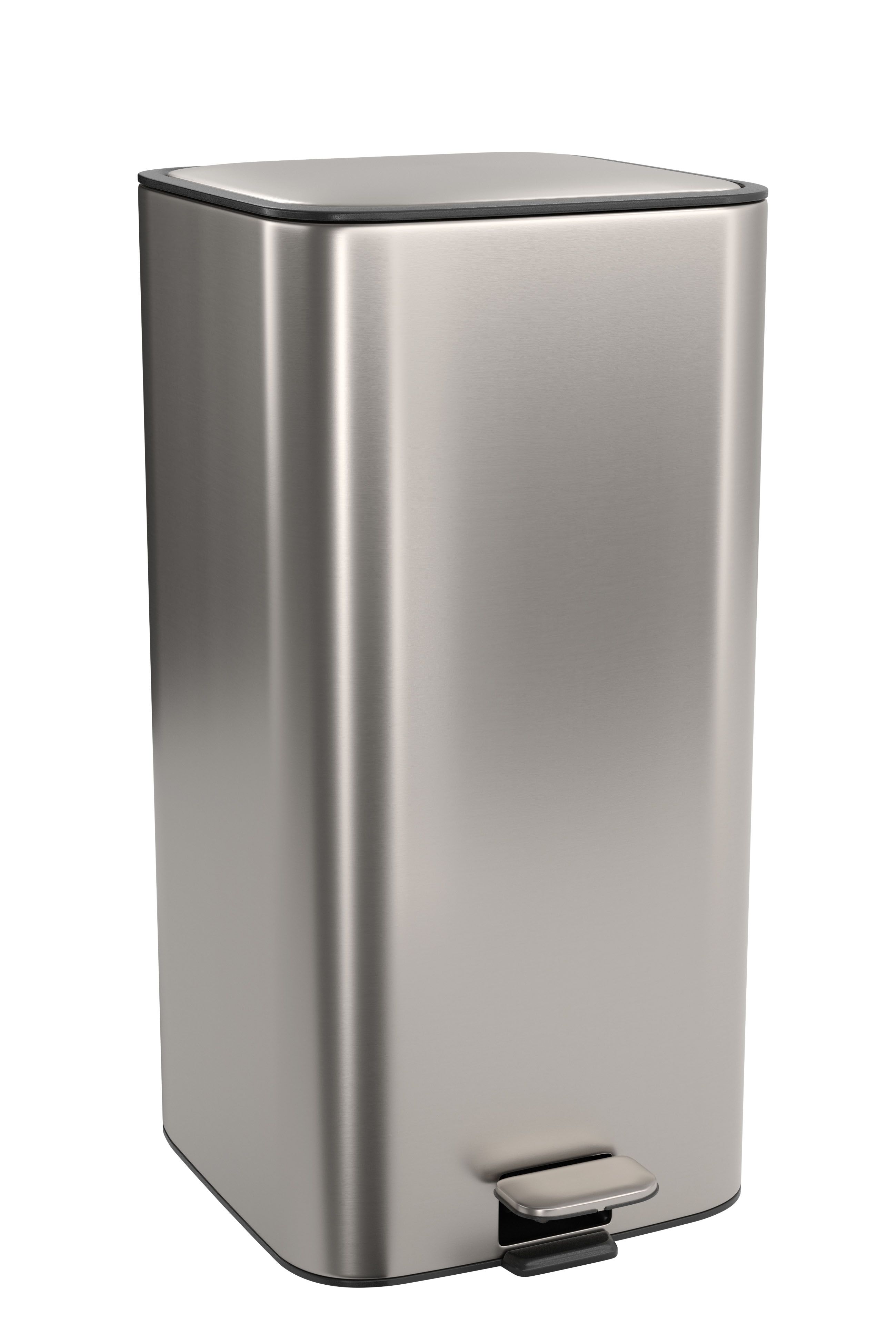 LIXEIRA QUADRADA COM PEDAL 28L - INOX