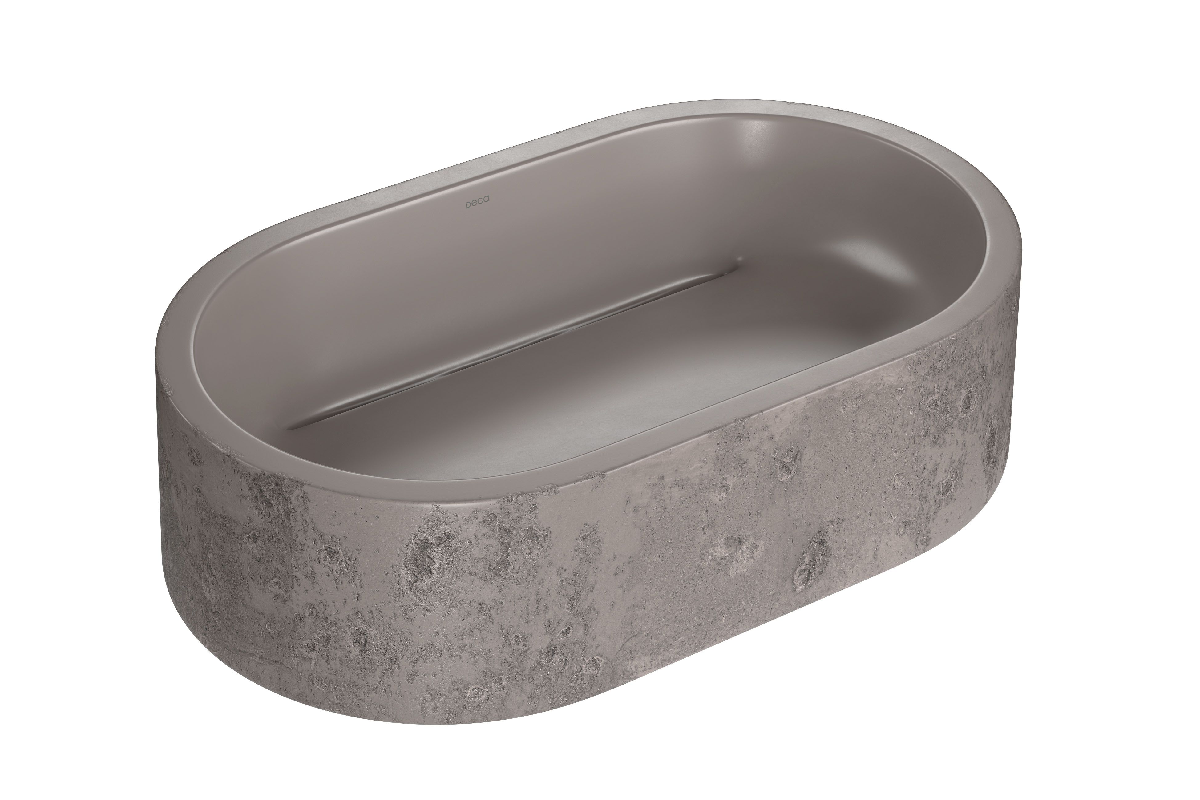 CUBA DE APOIO OBLONGA ETRUSCO CIMENTICIA 50CM - MOCHA