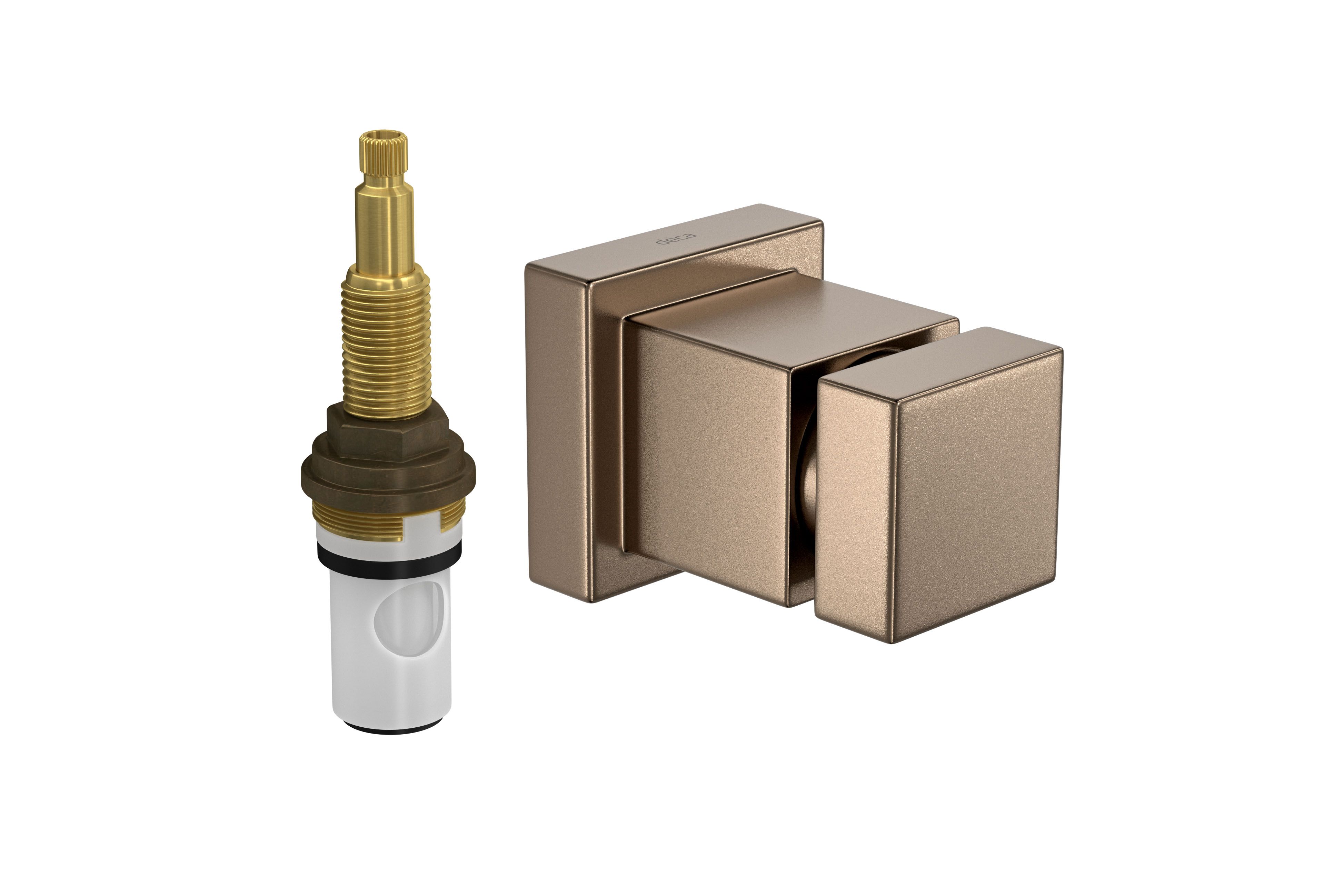 Acabamento para Registro de Pressão 1\/2u0022 e 3\/4u0022 com Mecanismo 1\/2 Volta Cubo Corten