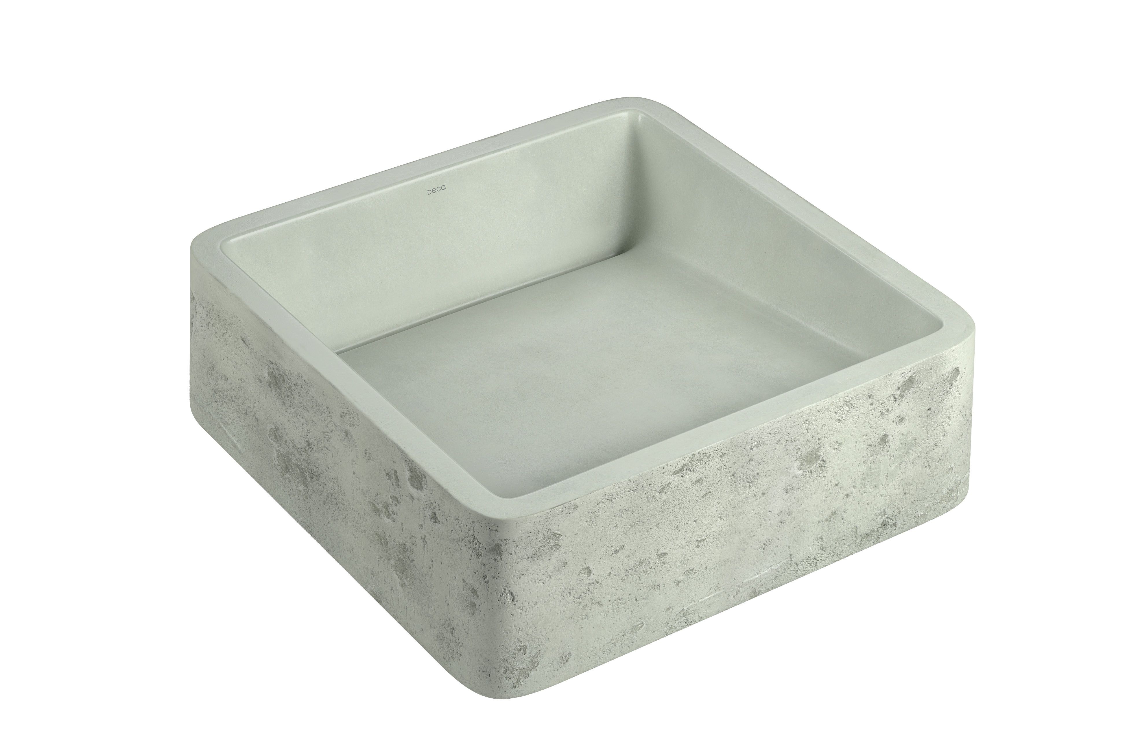 CUBA DE APOIO QUADRADA ETRUSCO CIMENTICIA 40CM - SALVIA