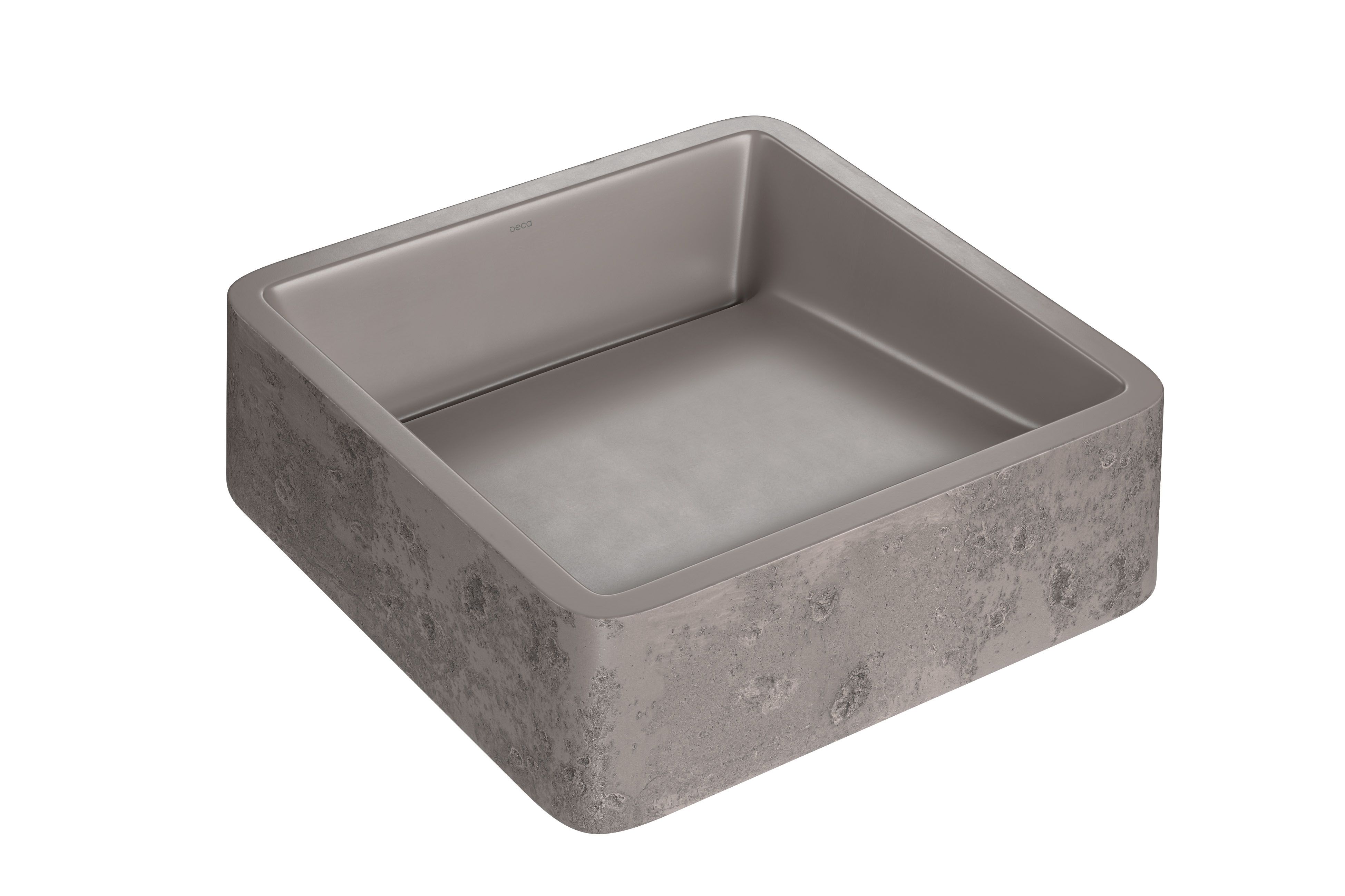 CUBA DE APOIO QUADRADA ETRUSCO CIMENTICIA 40CM - MOCHA