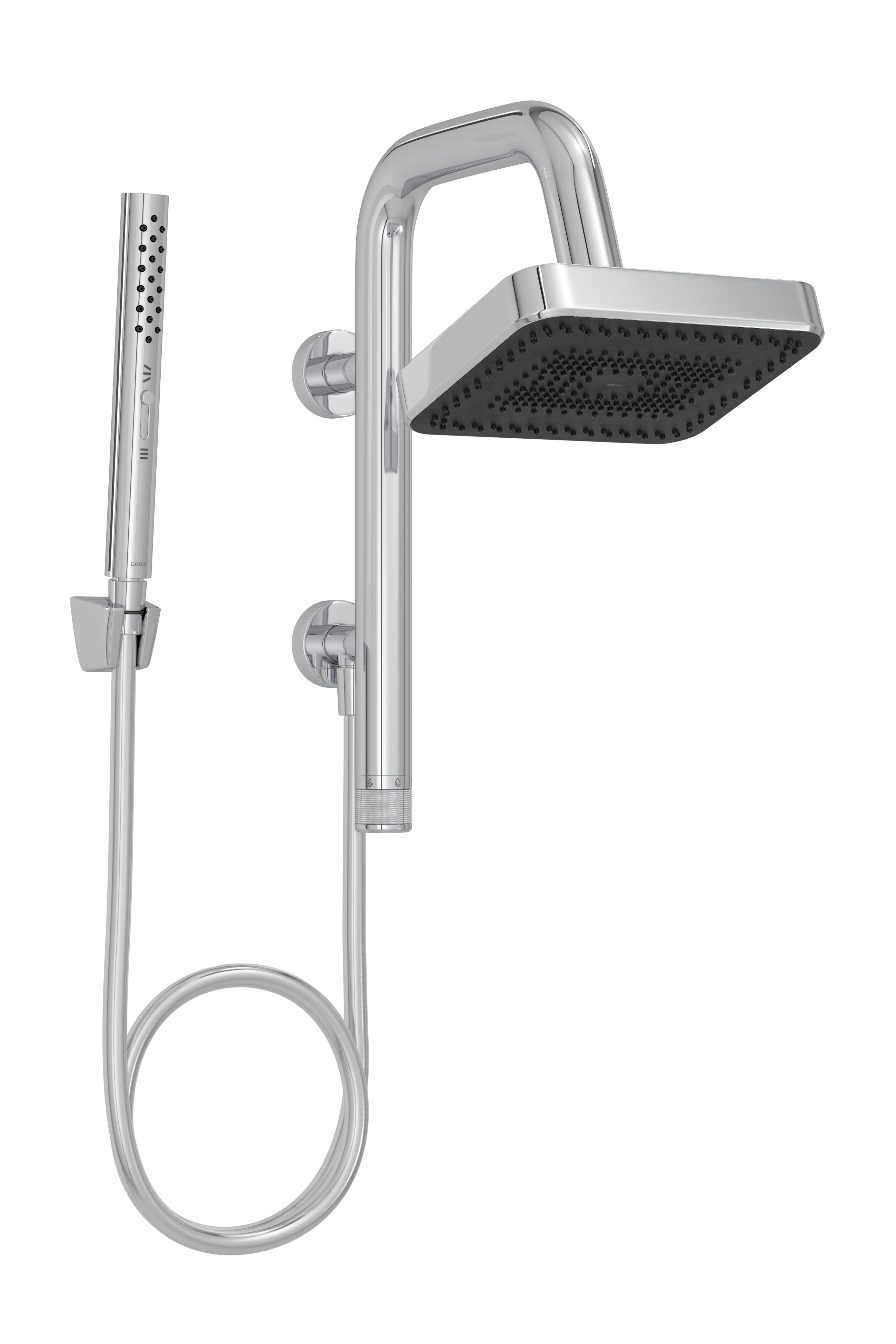 CHUVEIRO SELECT ECO 20x16CM RETANGULAR PAREDE DESVIADOR - CROMADO