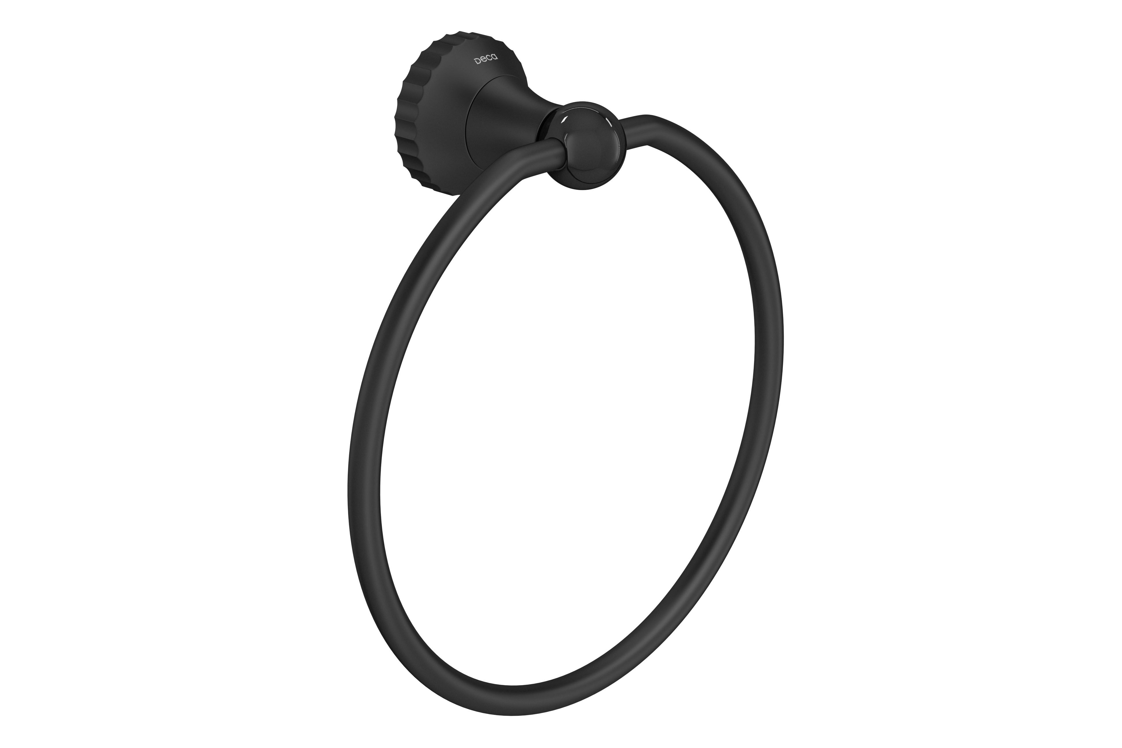 PORTA TOALHA ARGOLADO PÉROLA-BLACK MATTE