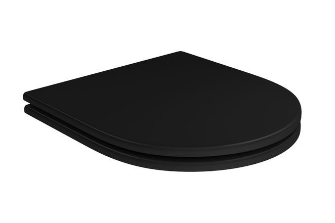 Assento Poliéster Slow Close Monocromático Ébano Fosco Carrara