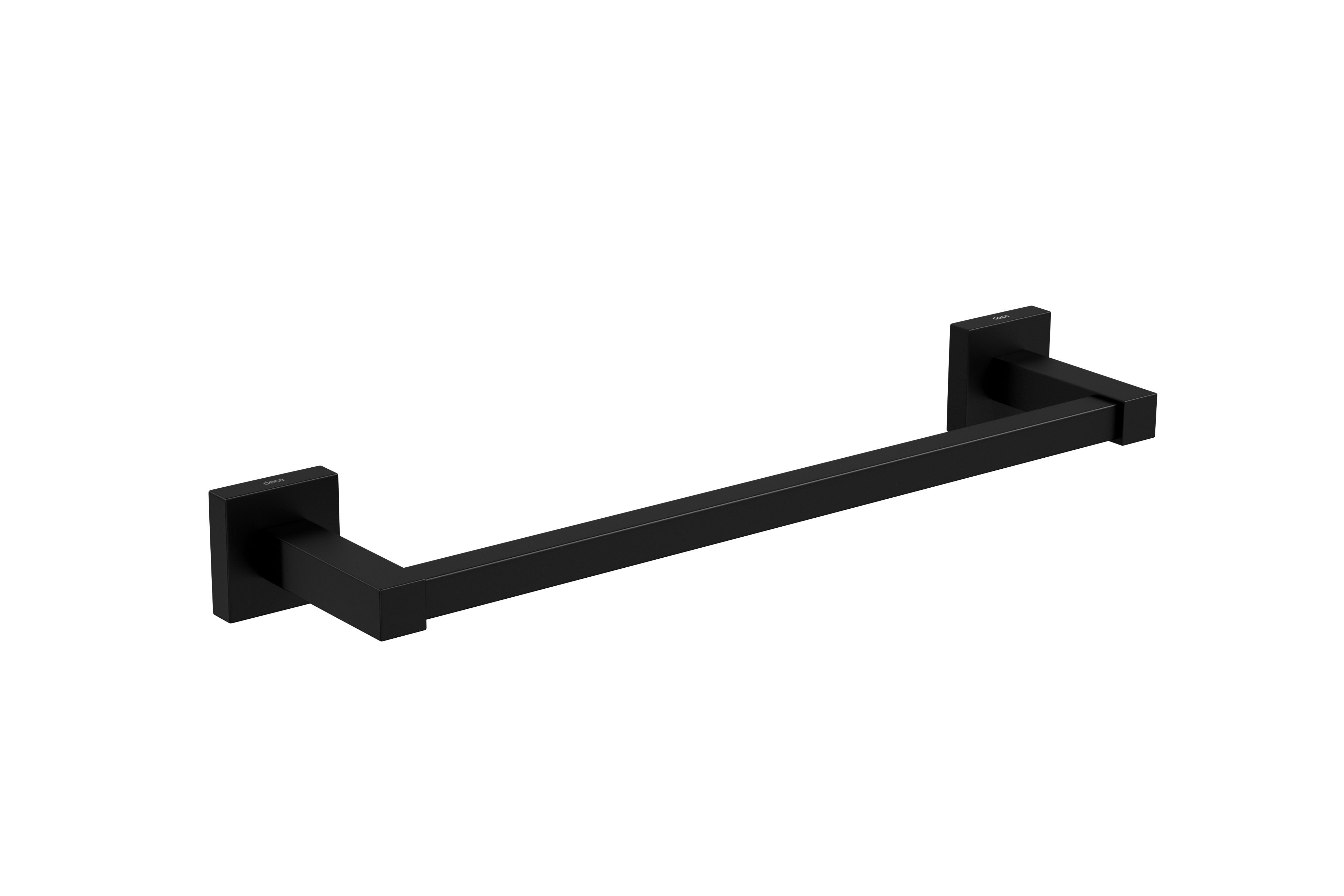 Porta Toalha Barra 30Cm Quadratta Black Matte