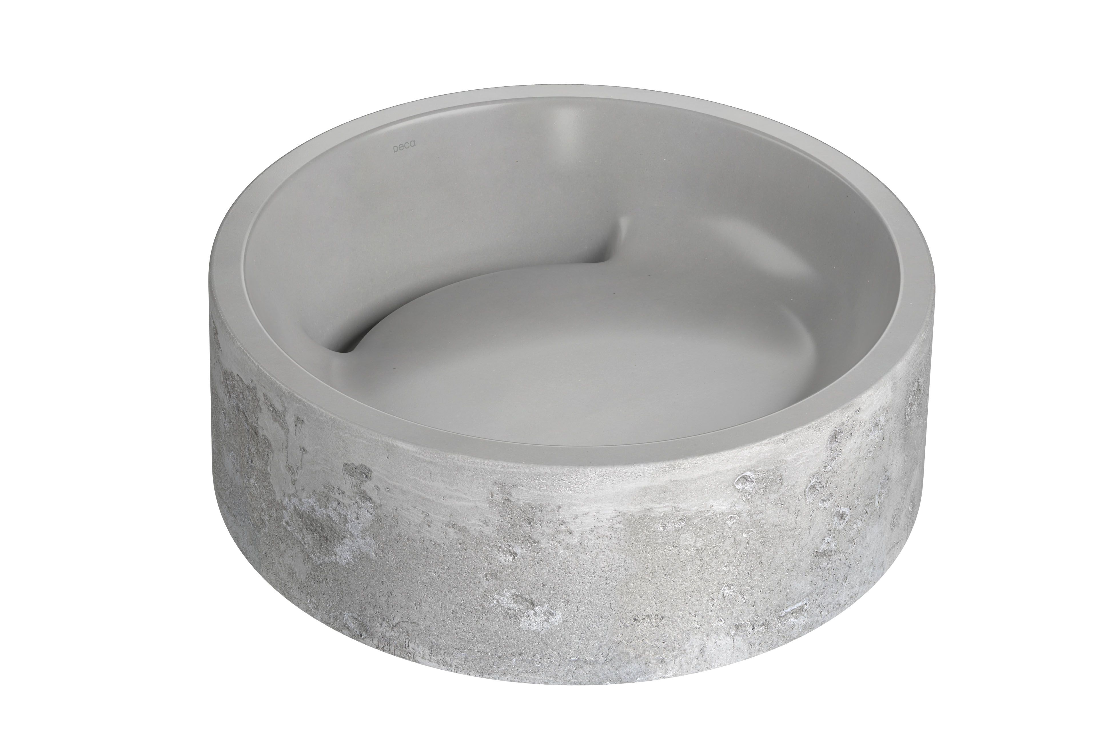 CUBA DE APOIO REDONDA ETRUSCO CIMENTICIA 40CM - CHUMBO