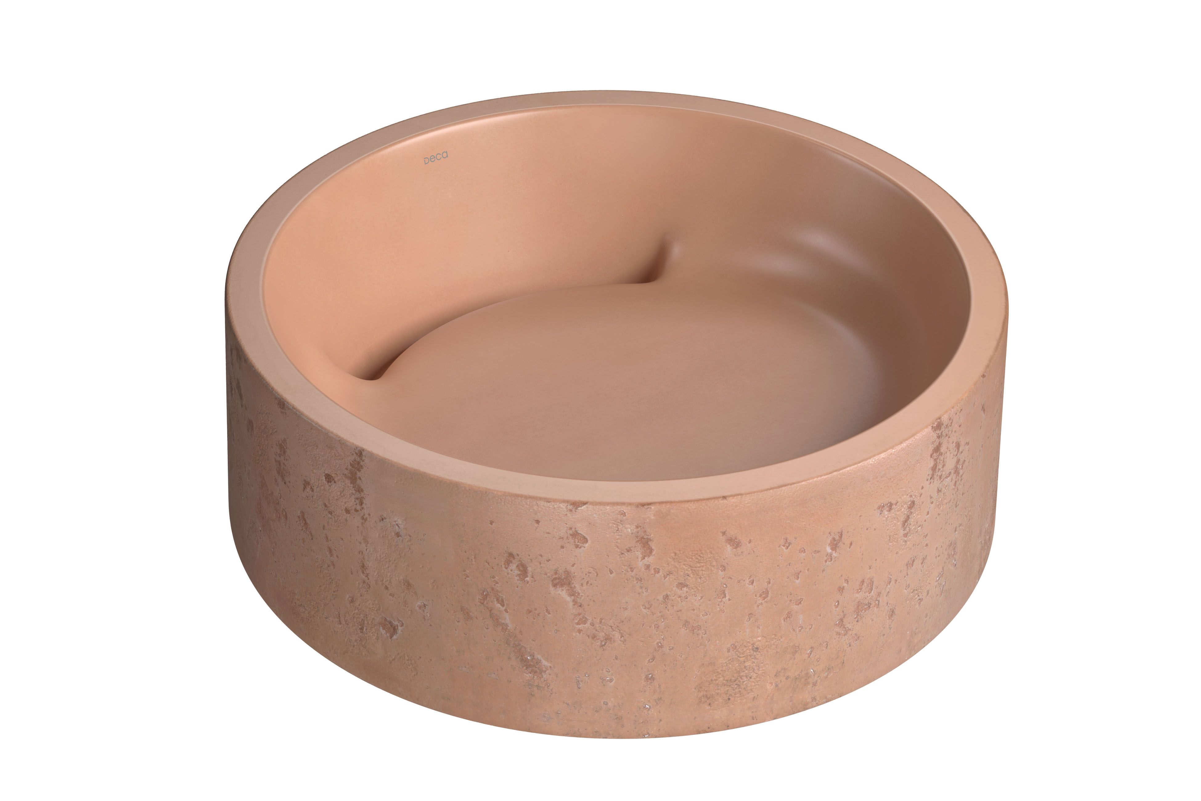 CUBA DE APOIO REDONDA ETRUSCO CIMENTICIA 40CM - TERRACOTA