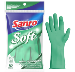 LUVA LATEX SANRO SOFT VERDE GDE