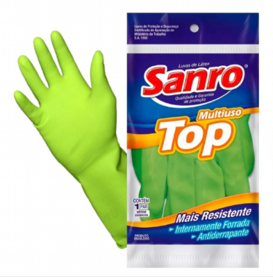 LUVA LATEX SANRO TOP VERDE GDE