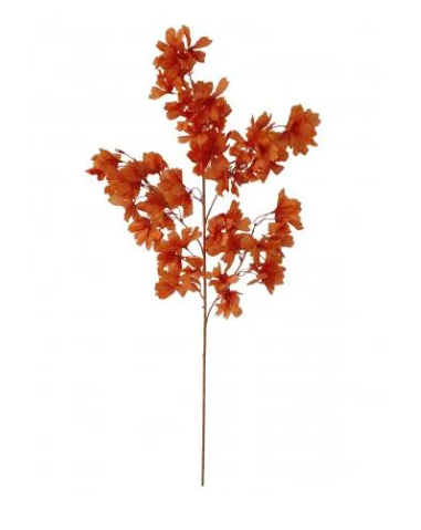 H8 GALHO DE FOLHAGEM OUTONAL LARANJA/BRANCO 90CM