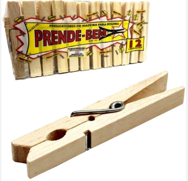 PRENDEDOR DE MADEIRA C 12 PRENDEBEM