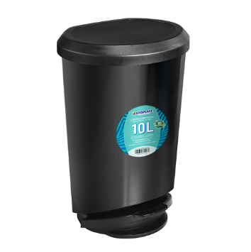 LIXEIRA COM PEDAL 10L PRETA ARQPLAST