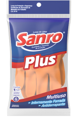 LUVA LATEX SANRO STANDARD AMARELA MED