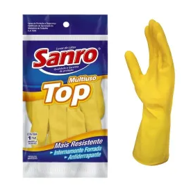 LUVA LATEX SANRO TOP AMARELA PEQ