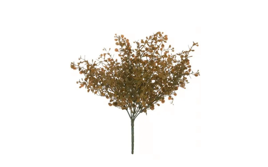 FOLHAGEM PICK CUCULLATA C PRINT PLASTICO X5 25CM FLORARTE LARANJA OUTONAL