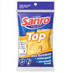 LUVA LATEX SANRO TOP AMARELA GDE