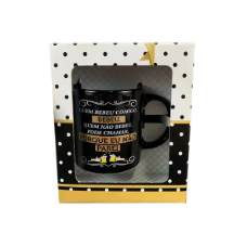 CANECA RETA 320ML HUMOR BRANCA/PRETA CX PRESENTE
