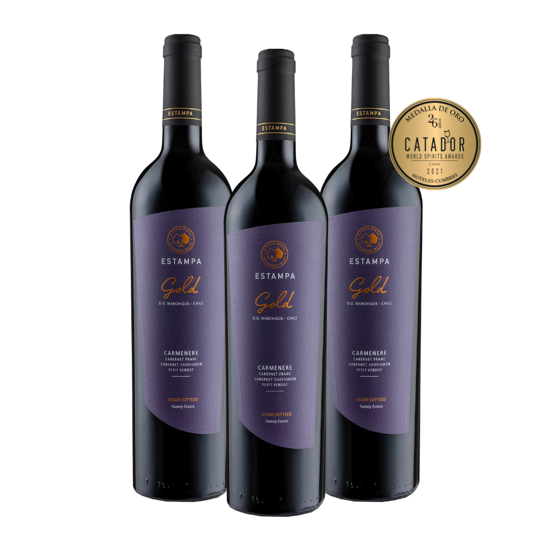 Kit Estampa Gold Carmenere 3 garrafas