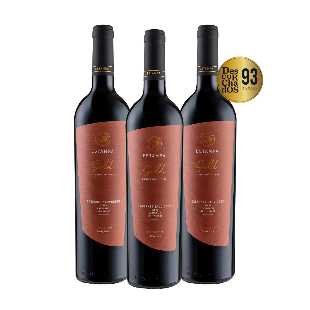 Kit Estampa Gold Cabernet Sauvignon 3 garrafas