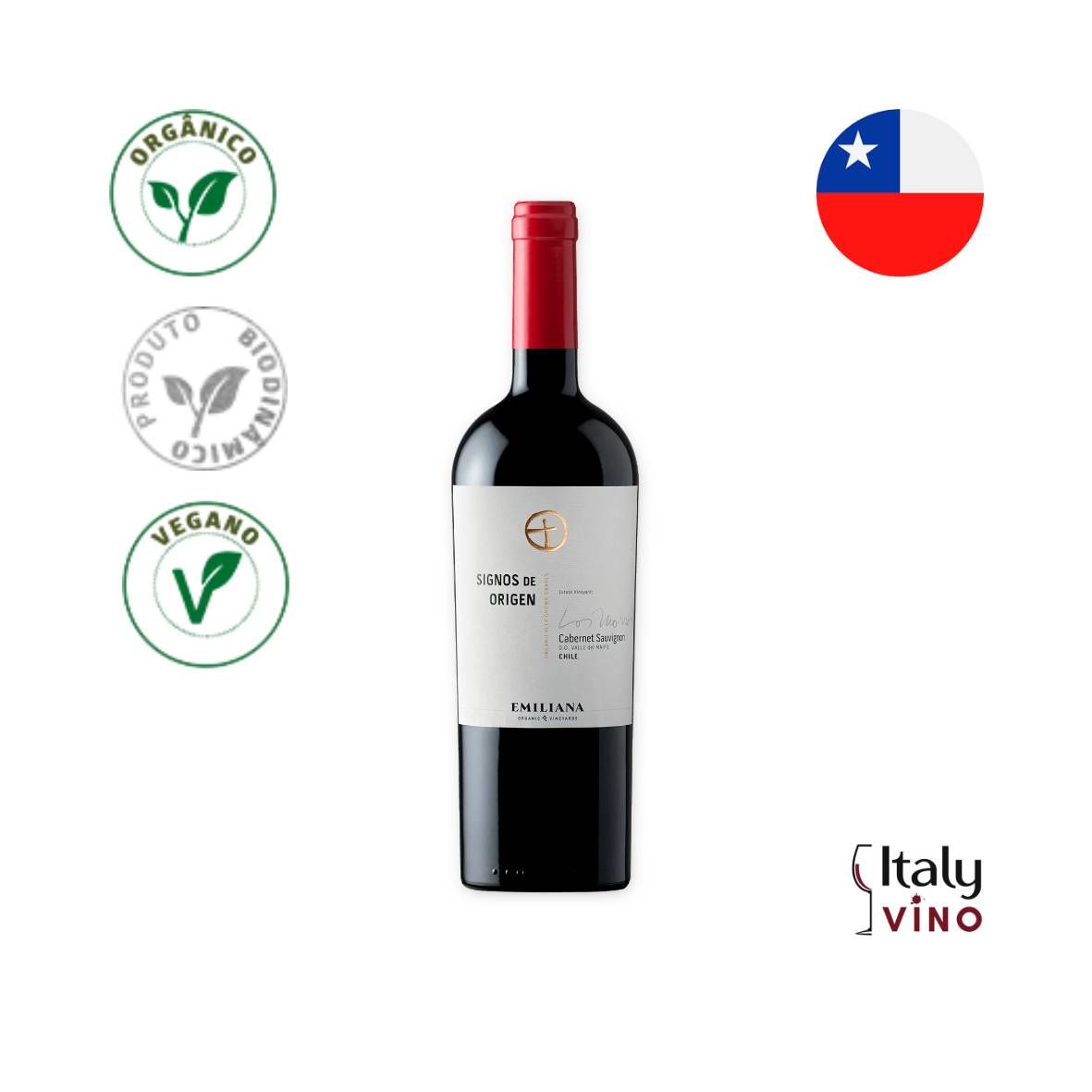 VINHO EMILIANA SIGNOS DE ORIGEN CABERNET SAUVIGNON LOS MORROS 750ML