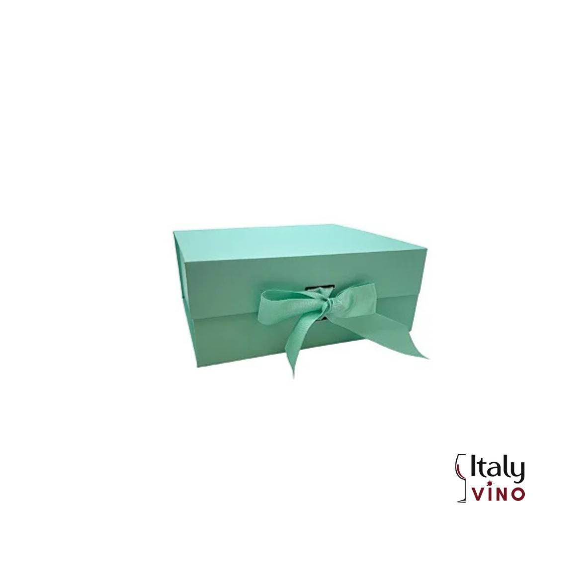 CAIXA DE PAPEL RIGIDO QUADRADA TIFFANY COM IMÃ E FITA  - 33 cm