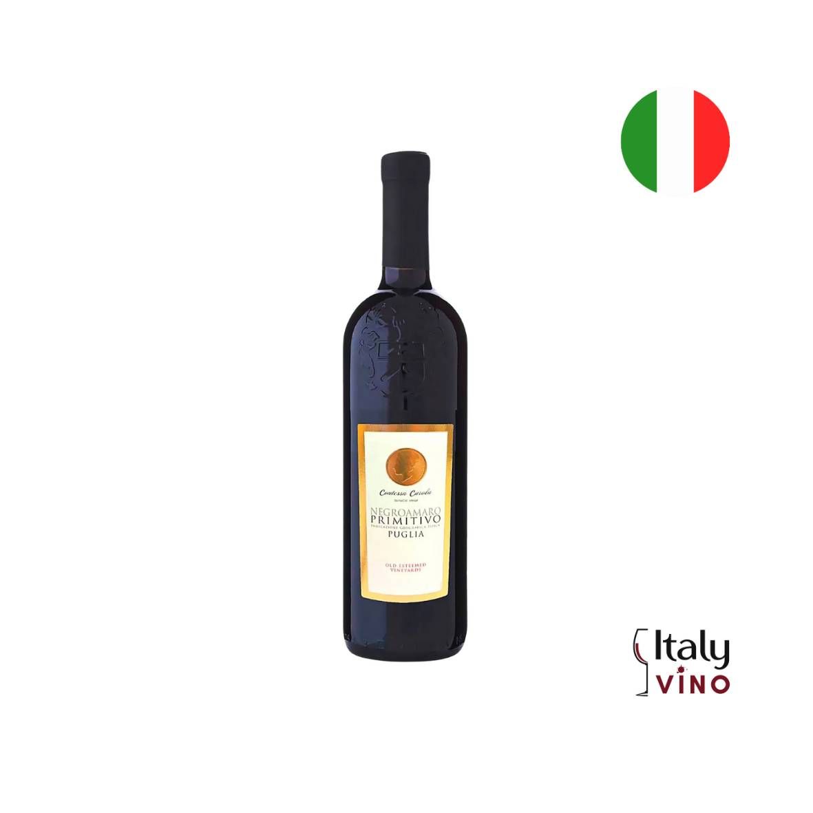 VINHO NEGROAMARO PRIMITIVO PUGLIA IGT CONTESSA CAROLA 750ML