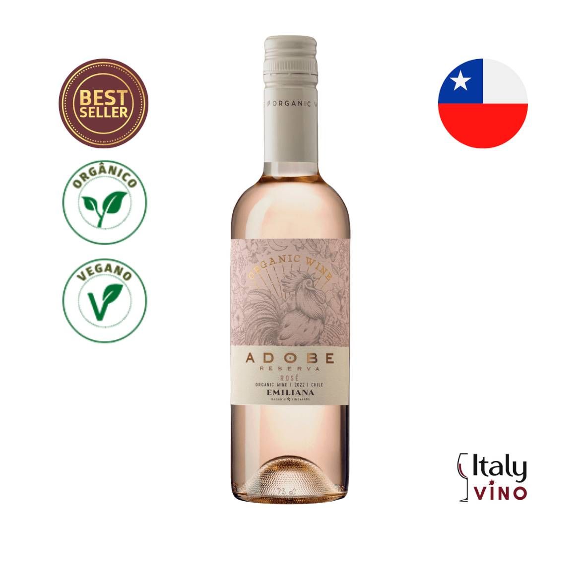 VINHO EMILIANA ADOBE RESERVA ROSE 375ML