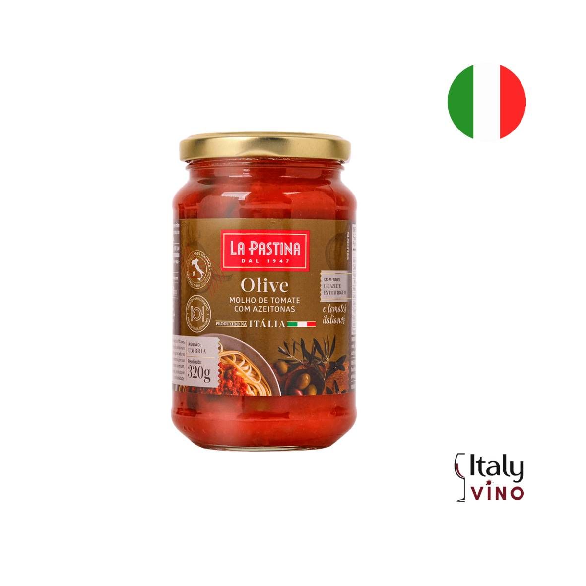 MOLHO DE TOMATE AZEITONAS LA PASTINA OLIVE 320G