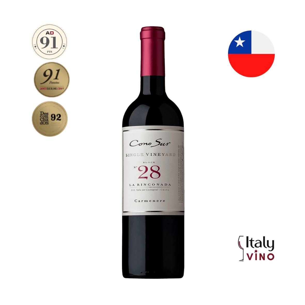 VINHO CONO SUR SINGLE VINEYARD CARMÉNÈRE BLOCK 28 LA RINCONADA 750ML