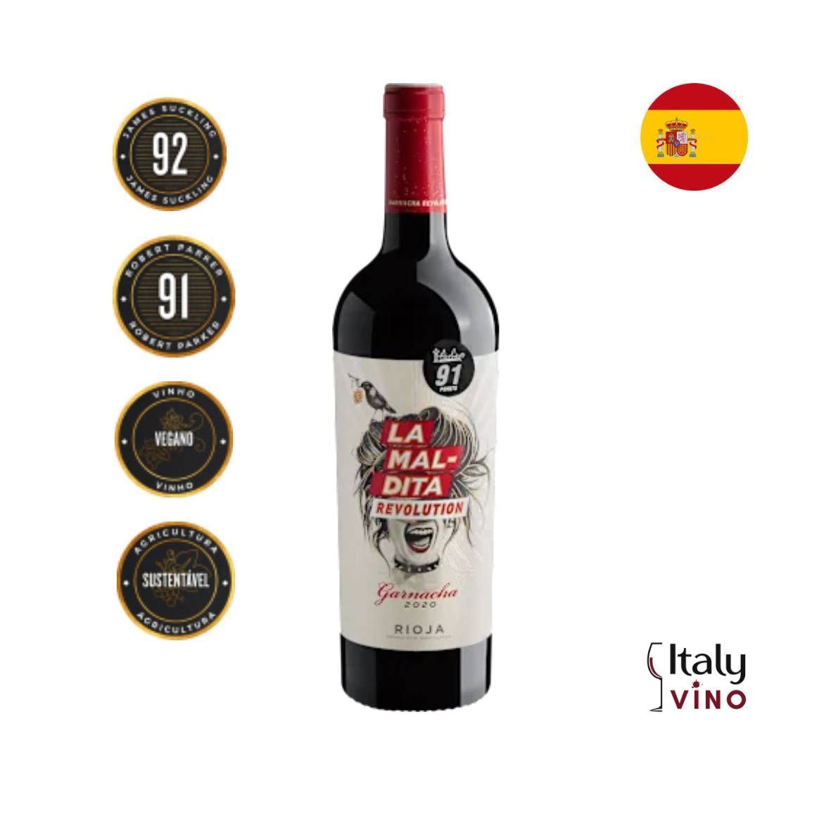 VINHO LA MALDITA GARNACHA REVOLUTION RIOJA 750ML