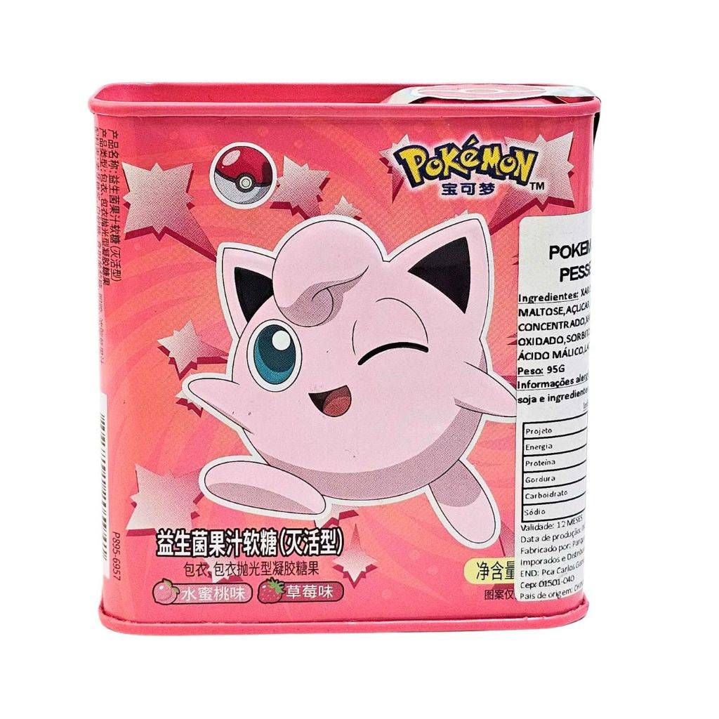 BALA POKEMON PESSEGO E MORANGO
