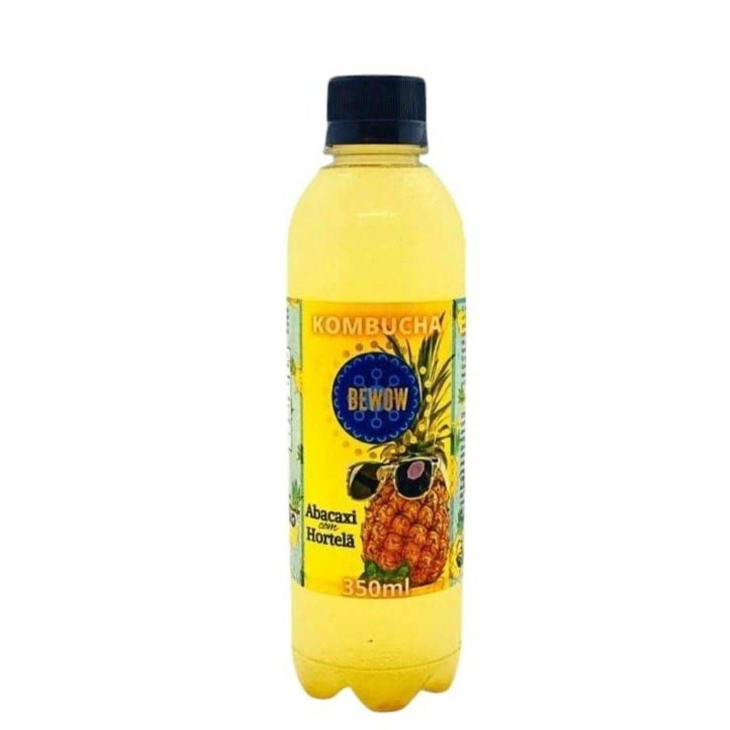 KOMBUCHA CHA VERDE ABACAXI C/ HORTELÃ 350ML