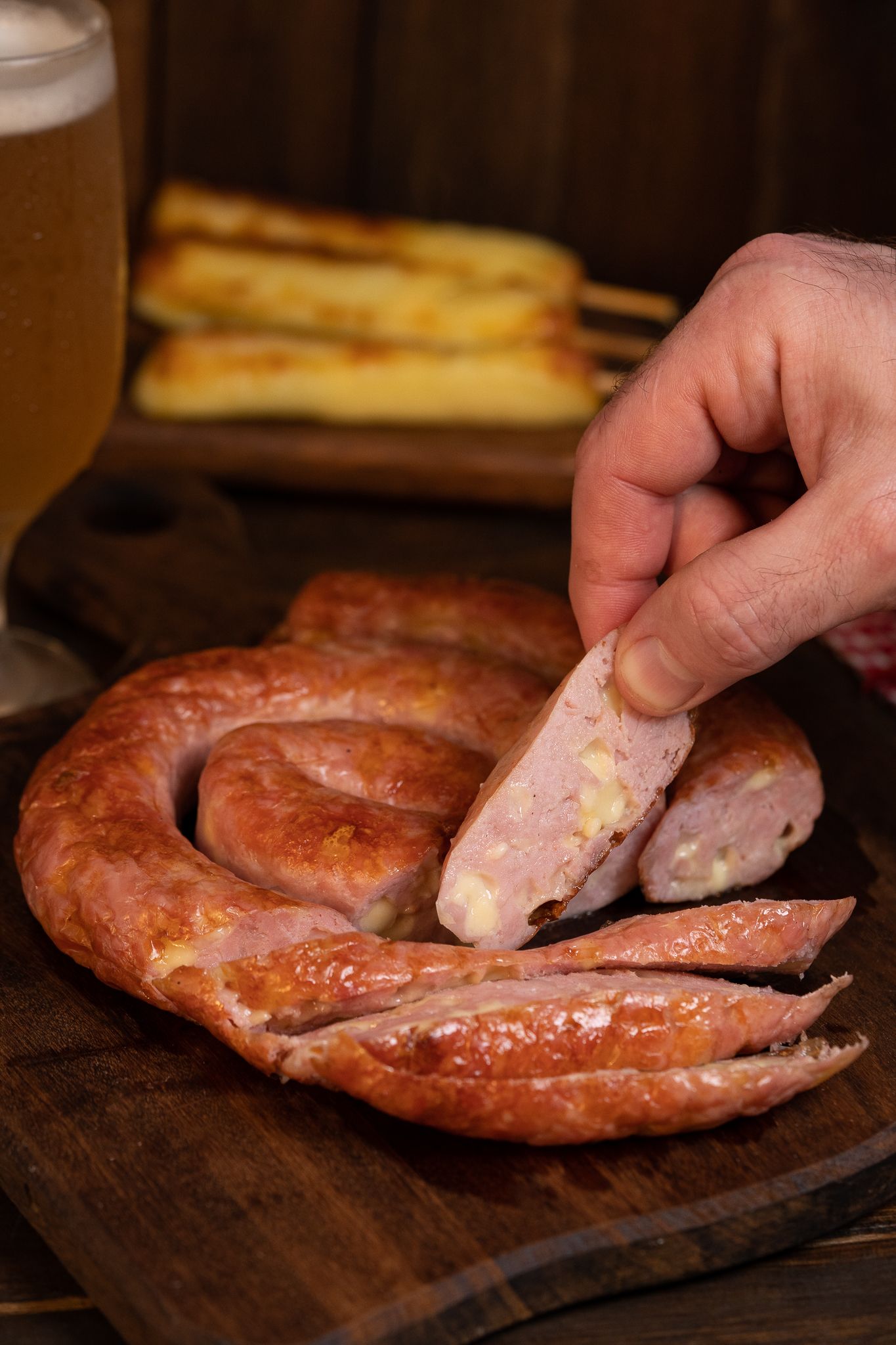 Linguiça Toscana com Queijo de Coalho