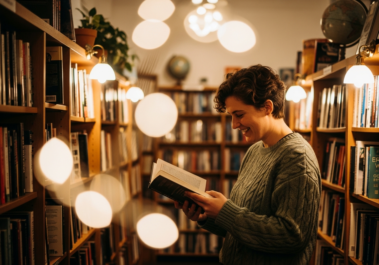 Pessoa escolhendo livro