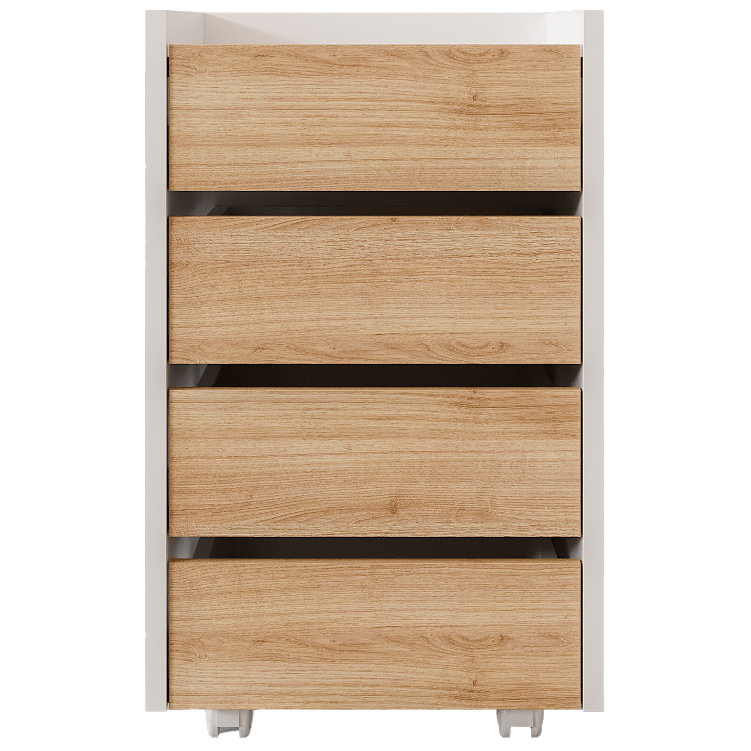 Gaveteiro Volante com 4 Gavetas 40x45cm - Linha Beta (Branco - Madeiro)