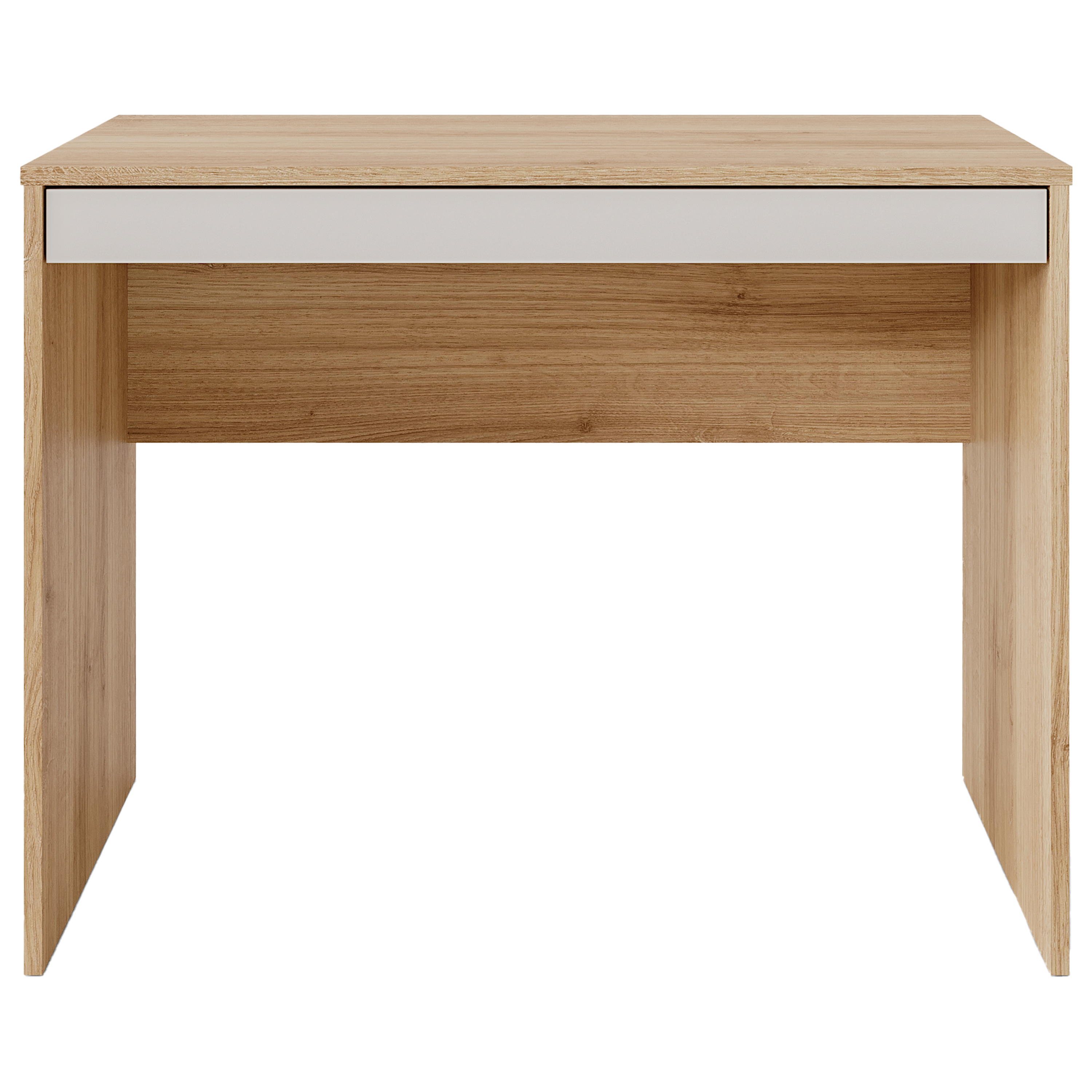Mesa de Escritório com Gaveta 110x50cm - Linha Beta (Madeiro - Branco)
