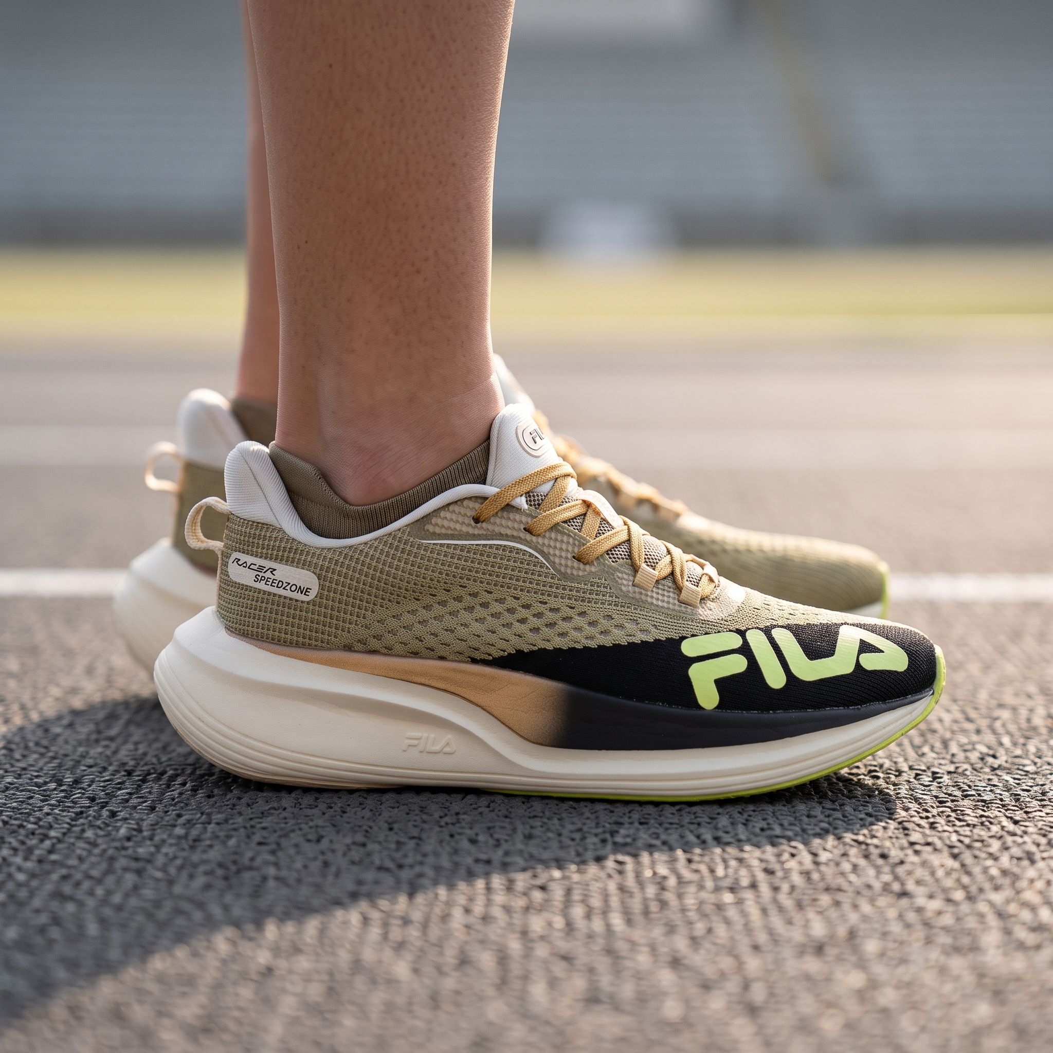 Tênis Fila Racer Speedzone Feminina Dourado/Preto/Limão - F02R00154-7537