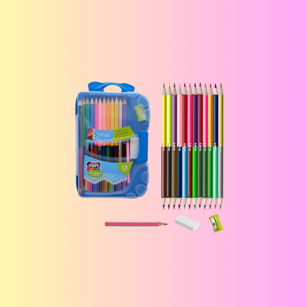 Kit  artístico de colorir c/15pçs 