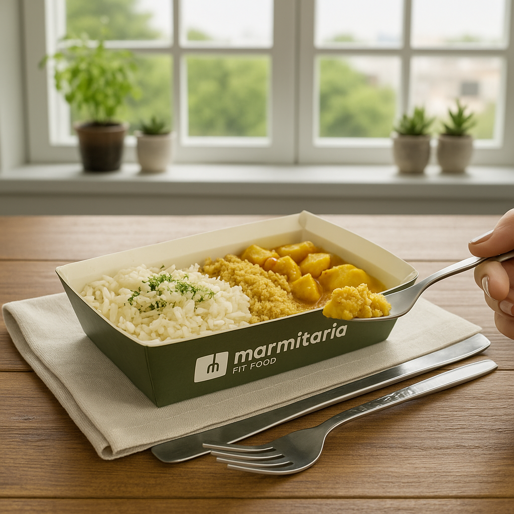 Moqueca de Banana da Terra, Arroz Branco e Farofa Cítrica